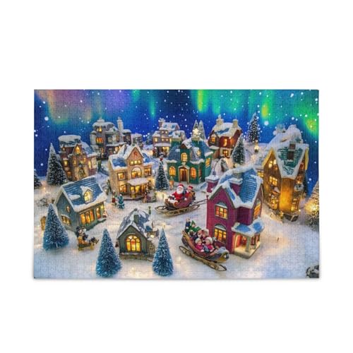 Aurora Village Blue Puzzle 500 Teile Puzzle Herausforderndes Puzzlespiel für Erwachsene Familien von ODAWA