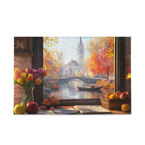 Autumn View Puzzles 500 Teile Puzzle Puzzle Spiel Home Wall Artwork Lustiges Puzzle für Erwachsene Kinder von ODAWA