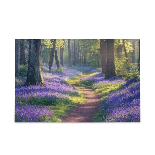 Blooming Lavender Forest Puzzles 500 Teile Puzzle Stabile 2 mm Puzzleteile für Erwachsene, Familien von ODAWA