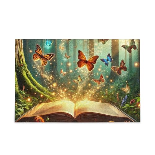 Buch Schmetterling Glow Puzzle 500 Teile Puzzle Stabile 2mm Puzzleteile Lustiges Puzzle für Erwachsene von ODAWA