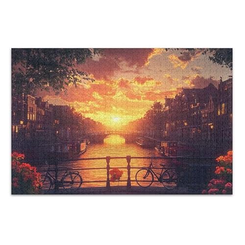 C Sunset Jigsaw Puzzle 500 Teile Puzzle Herausforderndes Puzzlespiel für Erwachsene, Familien von ODAWA