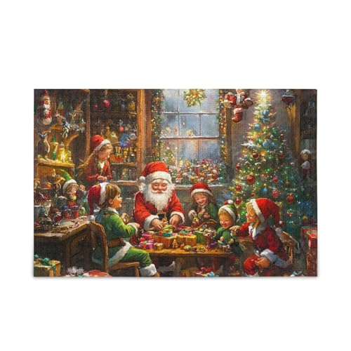 Christmas Santa Eve Red Puzzles Challenging Puzzle Game Funny Puzzle for Adults, Finished Size 74.9 cm x 50.0 cm von ODAWA