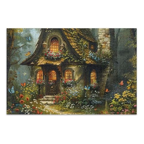 Cottage Green Jigsaw Puzzles 500 Teile Puzzle Pädagogisches und Lernpuzzle Spaß Familienaktivität von ODAWA