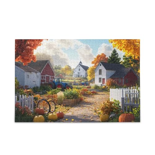 Countryside Autumn Glow Orange Puzzle 500 Teile Puzzle Herausforderndes Puzzle-Spiel für Erwachsene Teenager von ODAWA