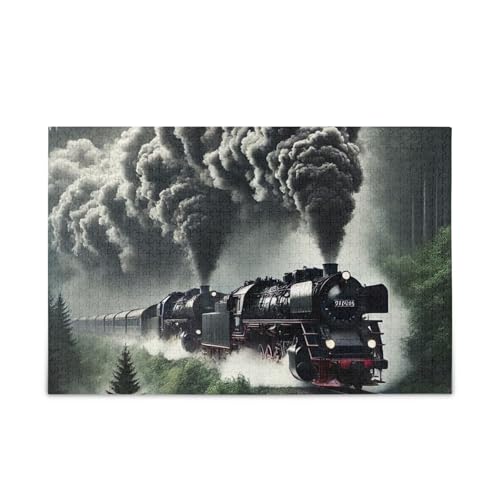 Dampfzug Reise Puzzle Spiel Home Wall Artwork Lustiges Puzzle für Erwachsene, Fertige Größe 74.9 cmx 50.0 cm von ODAWA