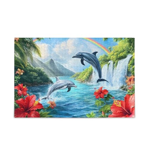 Delphin Blue Puzzles 500 Teile Puzzle Jigsaw Puzzles Lustiges Puzzle für Erwachsene von ODAWA