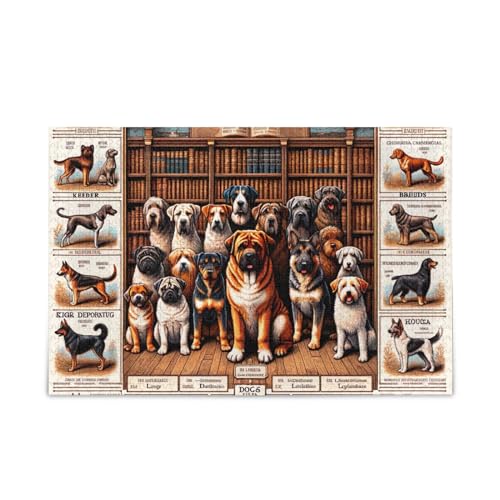 Dogs List Puzzles 500 Teile Puzzle Spiel Home Wall Artwork Herausforderung Puzzle für Erwachsene von ODAWA