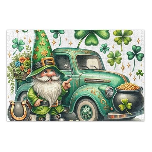 Floral St. Patrick's Green Jigsaw Puzzle Educational and Learning Jigsaw Puzzle Funny Puzzle for Adults Adults, Finished Size 74.9 cm x 50.0 cm von ODAWA