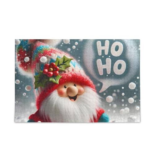 Fröhlicher Zwerg Weihnachtspuzzle 500 Teile Puzzle DIY Geschenk Jigsaw Puzzles mit Mesh Aufbewahrungstasche Spaß Familie Aktivität von ODAWA