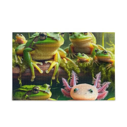 Frösche und Axolotls Puzzles 500 Teile Puzzle Puzzle Spiel Home Wall Artwork für Erwachsene Familien von ODAWA