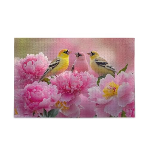 Frühlingsvögel und Blüten rosa Puzzles 500 Teile Puzzle Puzzle Spaß Familie Aktivität von ODAWA