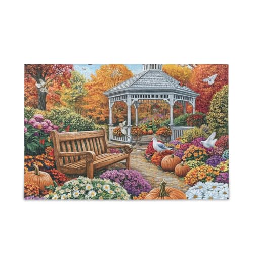 Gartenszene, Kürbis-Puzzle, 500 Teile, stabiles 2 mm Puzzleteile, lustiges Puzzle für Erwachsene von ODAWA