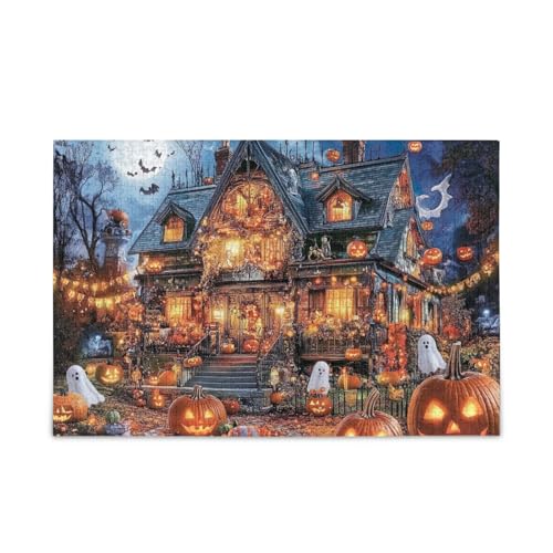 Halloween Haus Blau Puzzles 500 Teile Puzzle Puzzle Spiel Home Wall Artwork für Erwachsene Familien von ODAWA