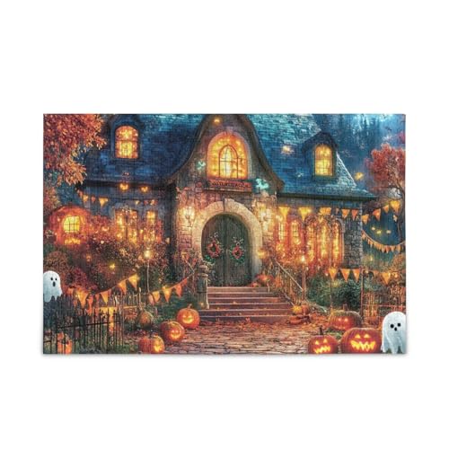 Halloween Haus Lichter Orange Puzzle 500 Teile Puzzle Herausforderung Puzzle Spiel Spaß Familie Aktivität von ODAWA