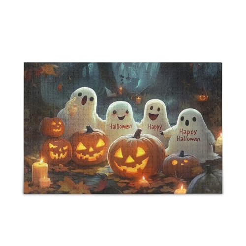 Halloween Kürbisse Orange Puzzles 500 Teile Puzzle Stabile 2 mm Puzzleteile Lustiges Puzzle für Erwachsene Kinder von ODAWA