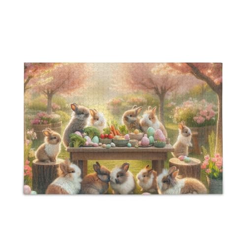 Hasen Ostern Party Puzzles 500 Teile Puzzle Herausfordernd Puzzlespiel Spaß Familie Aktivität von ODAWA