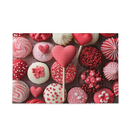 Heart Sweets Red Puzzle 500 Teile Puzzle Jigsaw Puzzles Lustiges Puzzle für Erwachsene von ODAWA