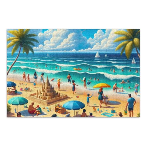 Holiday Beach Jigsaw Puzzles 500 Teile Puzzle Pädagogisches und Lernpuzzle für Erwachsene, Familien von ODAWA