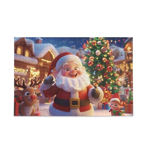 Jolly Santa Christmas Puzzle Challenging Puzzle Game Challenge Puzzle for Adult, Finished Size 74.9 cm x 50.0 cm von ODAWA