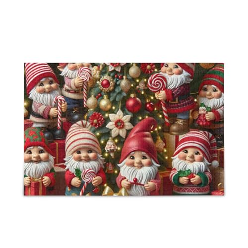 Joyful Gnomes Weihnachtsbaum Puzzle 500 Teile Puzzle Herausforderung Puzzle Spiel Herausforderung Puzzle für Erwachsene von ODAWA