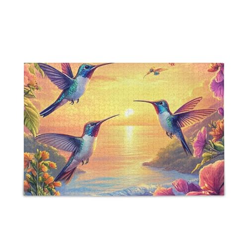 Kolibri Ozean Lila Puzzles 500 Teile Puzzle Herausforderndes Puzzle-Spiel Spaß Familienaktivität von ODAWA