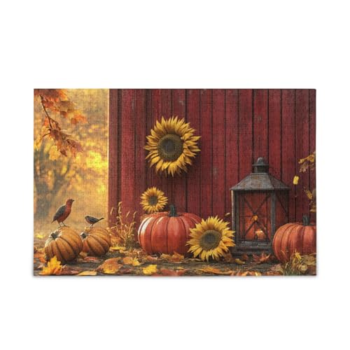 Kürbisse und Sonnenblumen Gelbe Puzzles 500 Teile Puzzle Spiel Home Wall Artwork Fun Family Activity von ODAWA