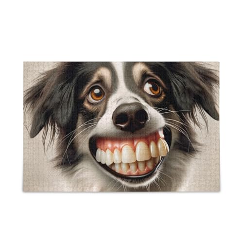 Lustiges Hundegrinsen Puzzle 500 Teile Puzzle Puzzle für Erwachsene Teenager von ODAWA