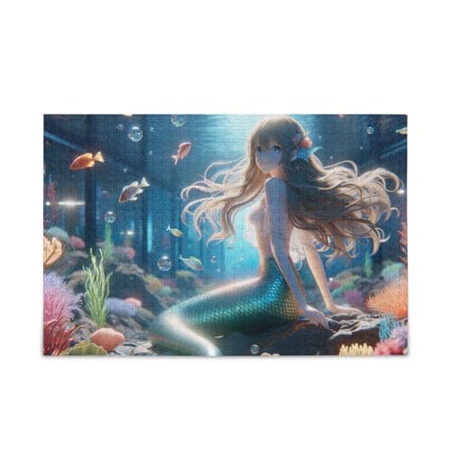 Mermaid Fantasy Blue Puzzles 500 Teile Puzzle Puzzle Spiel Home Wall Artwork Fun Family Activity von ODAWA