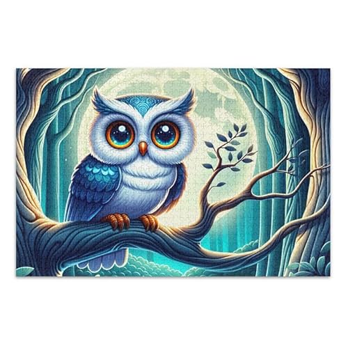 Mystic Owl Blue Jigsaw Puzzle 500 Piece Jigsaw Puzzle Challenging Puzzles Game for Adults, Families von ODAWA