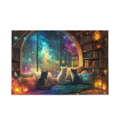 Niedliche Katzen, buntes Puzzle, 500-teiliges Puzzle, herausforderndes Puzzle-Spiel, Herausforderung für Erwachsene von ODAWA