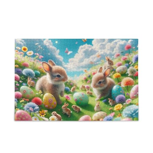 Niedliche Osterhasen Laufpuzzles 500 Teile Puzzle herausforderndes Puzzle-Spiel Spaß Familienaktivität von ODAWA