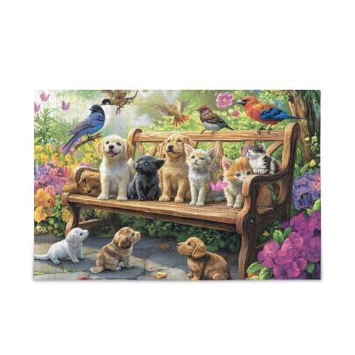 Niedliche Tiere, sitzende Puzzles, 500 Teile, herausforderndes Puzzle-Spiel, lustiges Puzzle für Erwachsene und Kinder von ODAWA