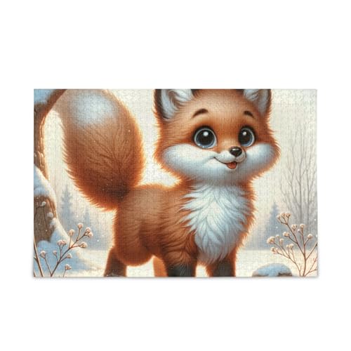 Niedlicher Fuchs Winterszene Puzzle 500 Teile Puzzle Spiel Home Wall Artwork Spaß Familie Aktivität von ODAWA