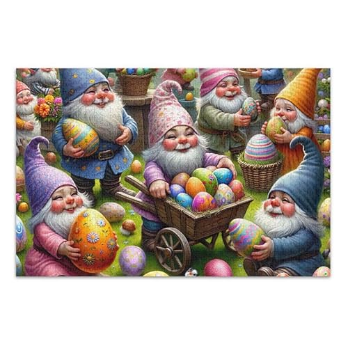 Ostern Zwerge Lustiges Puzzle 500 Teile Puzzle Herausforderndes Puzzlespiel Lustiges Puzzle für Erwachsene von ODAWA