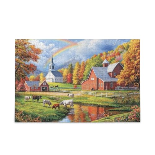 Pastoral Rainbow View Puzzle 500 Teile Puzzle Puzzles für Erwachsene Familien von ODAWA