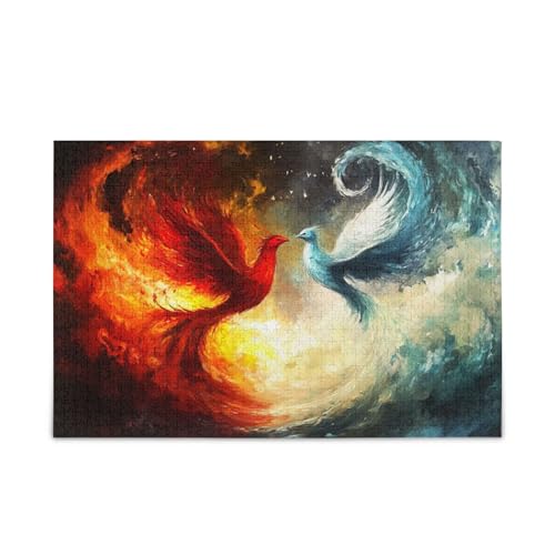 Phoenix Water Fire Puzzles 500 Teile Puzzle DIY Geschenk Puzzle mit Netztasche Lustig von ODAWA