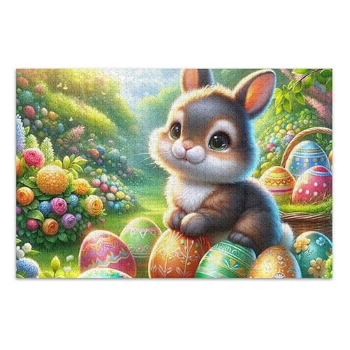 Puzzle mit 1000 Teilen, niedliches Osterhasen, pädagogisches und lernendes Puzzle, Spaß, Familienaktivität von ODAWA