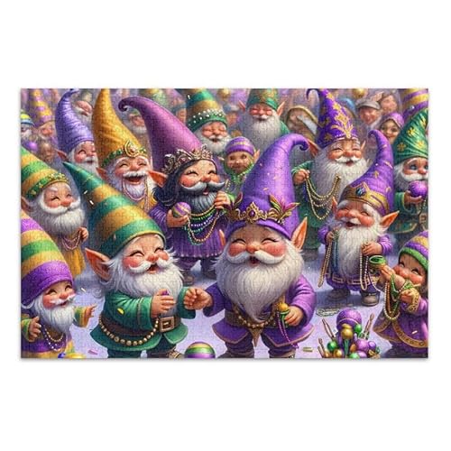 Puzzle mit Zwergenmotiv, pädagogisches und lernendes Puzzle, lustiges Puzzle für Erwachsene und Erwachsene, fertige Größe 74,9 x 50 cm, Violett von ODAWA