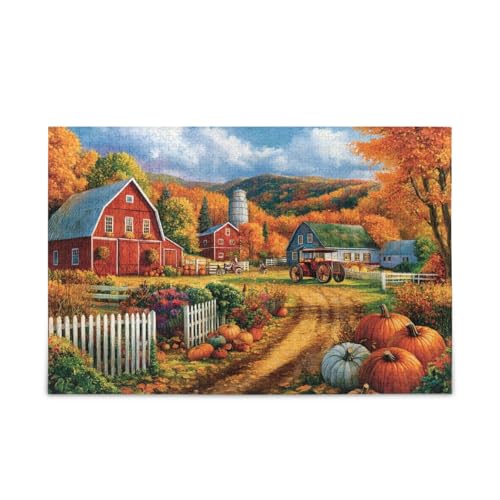 Rustikale Bauernhoflandschaft Puzzles 500 Teile Puzzle Spiel Home Wall Artwork Fun Family Activity von ODAWA