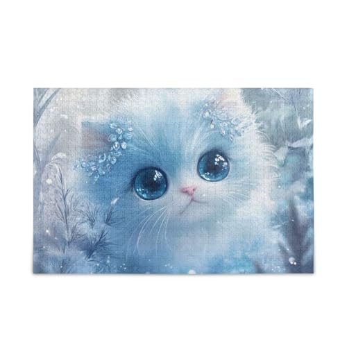 Snow Cat Puzzles 500 Teile Puzzle Puzzle Spiel Home Wall Artwork für Erwachsene Familien von ODAWA