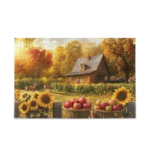 Sonnenblumen, Herbstlandschaft, Puzzle, 500 Teile, herausforderndes Puzzle-Spiel für Erwachsene, Teenager von ODAWA