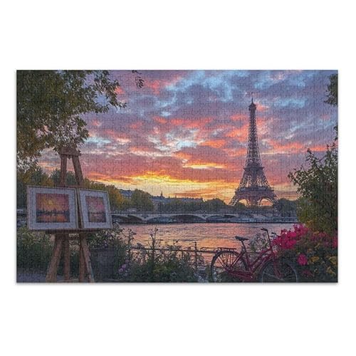 Sonnenuntergang Eiffelturm Jigsaw Puzzles 500 Teile Jigsaw Puzzle Herausforderung Puzzle Spiel Spaß Familie Aktivität von ODAWA