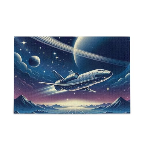 Space Adventure Blue Puzzle 500 Teile Puzzle DIY Geschenk Puzzle mit Netz-Aufbewahrungstasche Spaß Familie Aktivität von ODAWA