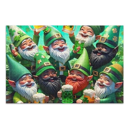 St. Patrick's Day Zwerge Puzzle 500 Teile Puzzle Pädagogisches und Lernpuzzle für Erwachsene, Familien von ODAWA