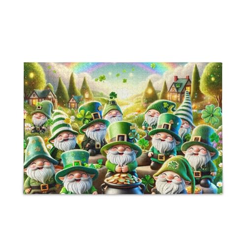 St. Patrick's Gnomes Puzzles 500 Teile Puzzle Puzzle Spiel Home Wall Artwork Lustiges Puzzle für Erwachsene von ODAWA