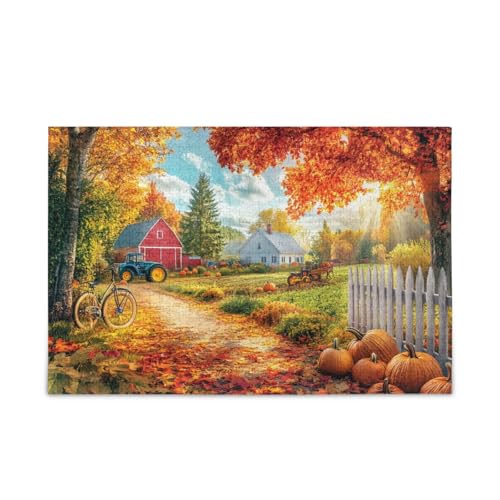 Sunny Autumn Day Orange Puzzle 500 Teile Puzzle Puzzle Spiel Home Wall Artwork für Erwachsene Teenager von ODAWA