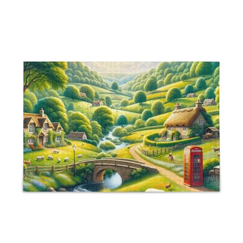 Sunny Countryside Green Puzzles 500 Teile Puzzle Spiel Home Wall Artwork Fun Family Activity von ODAWA