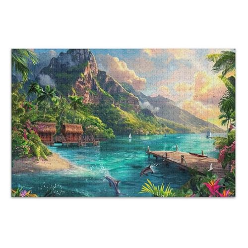 Tropischer Strand Jigsaw Puzzles 500 Teile Puzzle Spiel Home Wall Artwork Herausforderung Puzzle für Erwachsene von ODAWA