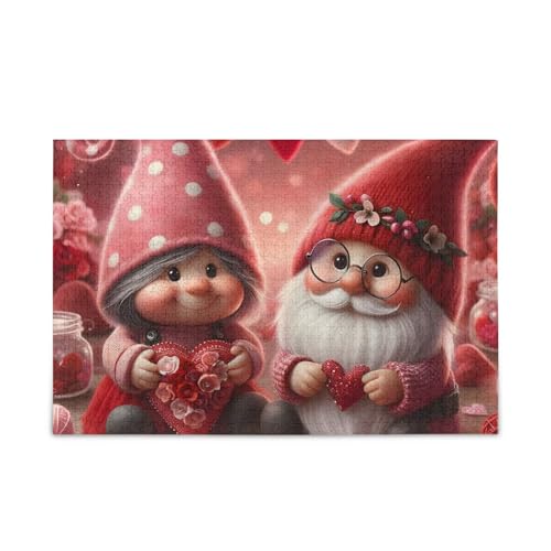 Valentine Wichtel Paar Rosa Puzzle 500 Teile Puzzle Jigsaw Puzzles Herausforderung Puzzle für Erwachsene von ODAWA