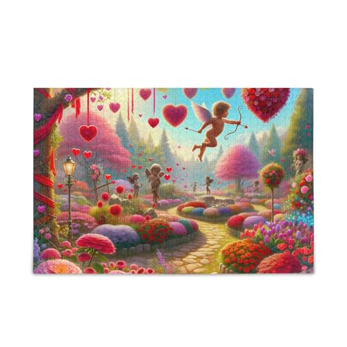 Valentinstag Blumenpfad Puzzle 500 Teile Puzzle Herausforderung Puzzle Spiel Herausforderung Puzzle für Erwachsene von ODAWA